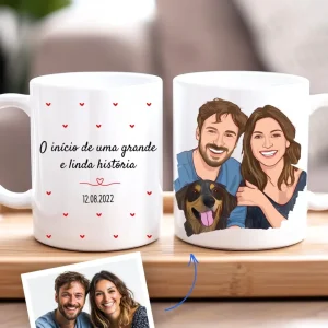 Caneca Namorados Ilustração