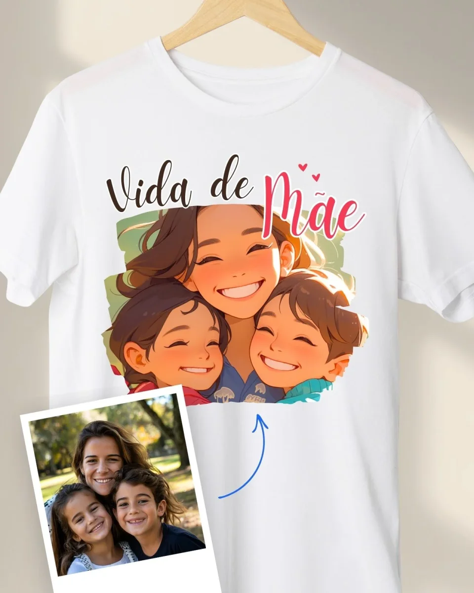 T-Shirt com Ilustração Mãe - Image 8