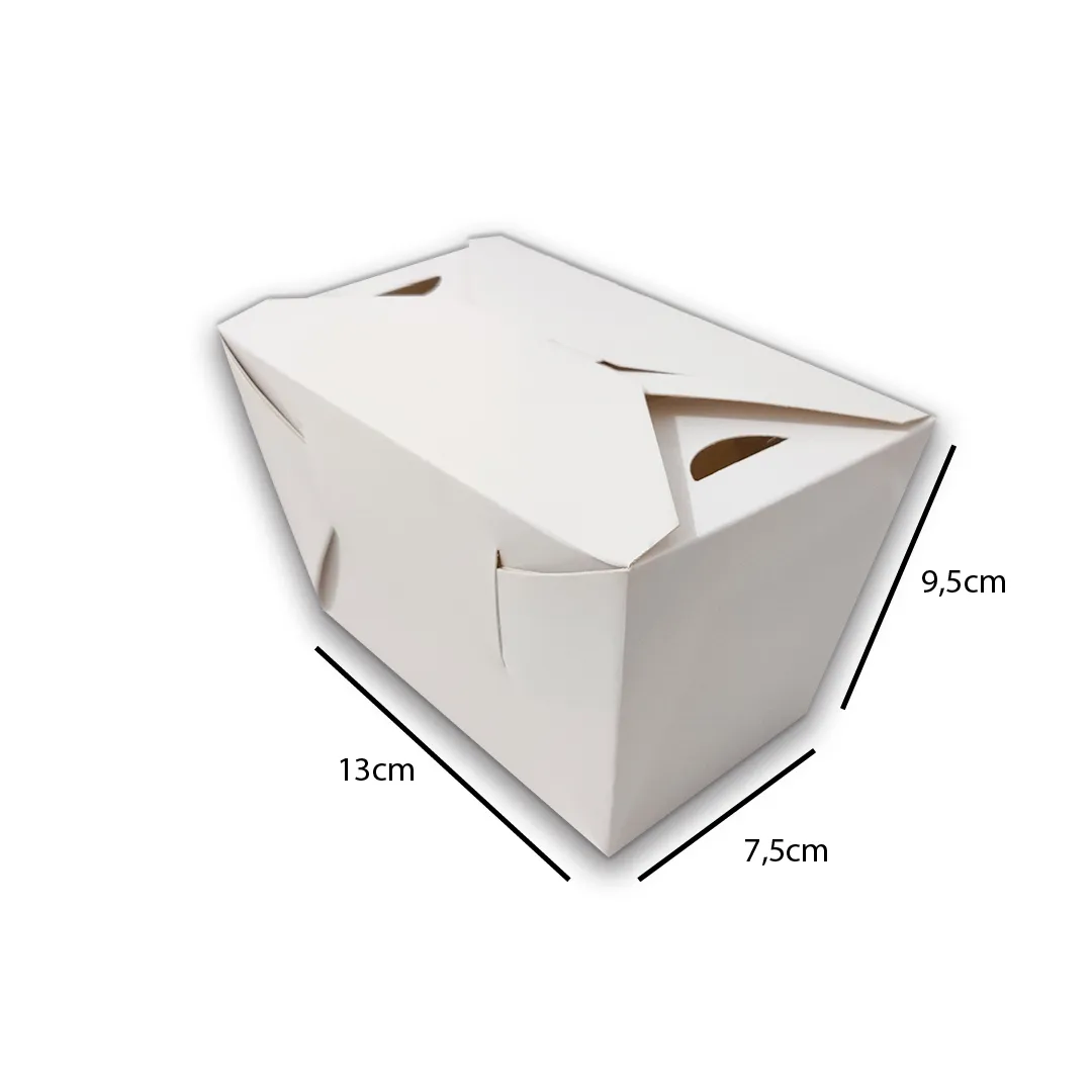 Embalagem Box para Frituras Branca G – 13 x 7,5 x 9,5 cm – 100 Unidades - Image 4