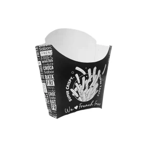 Embalagem para Fritas Preta – 13 x 12 x 4 cm – 100 Unidades