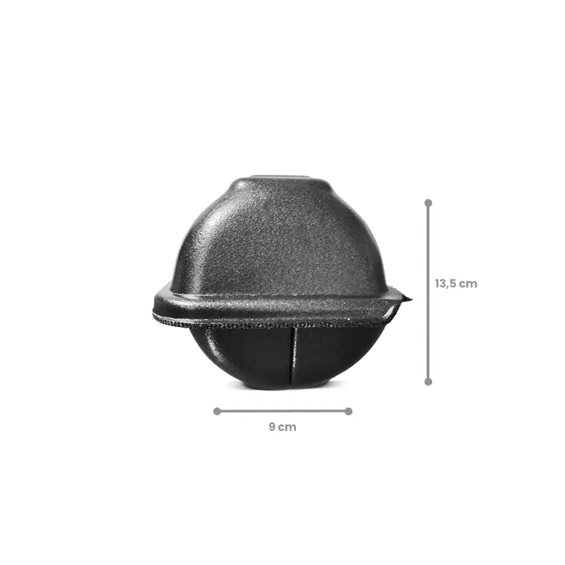 Hamburgueira Redonda de Isopor Preta- 13,5 x 9 x 13,5 cm – 100 Unidades - Image 3