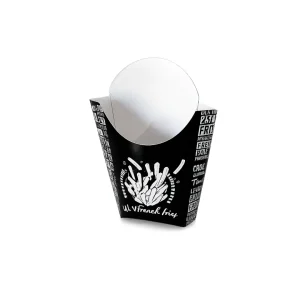 Embalagem para Mini Fritas Preta – 11 x 10 x 3,5 cm – 100 Unidades