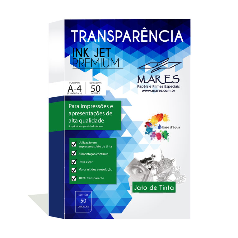 Transparências Ink Jet A4 (210×297) cx com 50fls