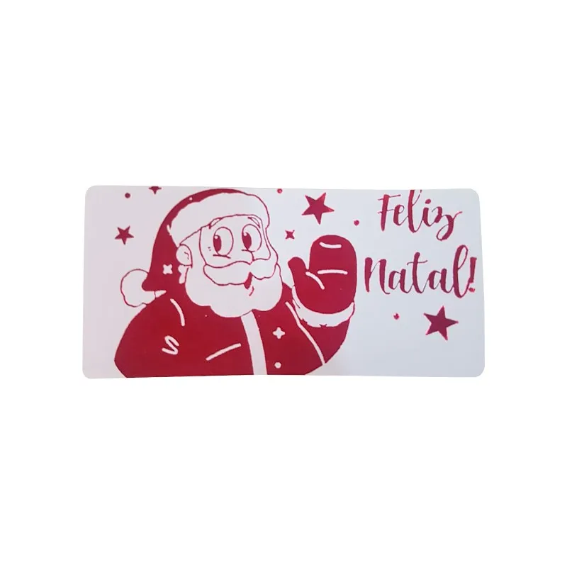 Lacre de Segurança Retangular “Papai Noel/Feliz Natal” – 6,5 x 3,1 cm – 1.000 Unid.