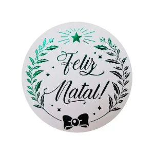 Lacre de Segurança Redondo “Feliz Natal!” – Ø 5,5 cm – 1.000 Unidades