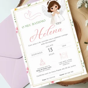 Convite Batizado Menina Anjo