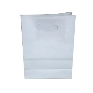 Sacola Branca com Alça Vazada M – 24 x 10 x 31 cm – 10 Unidades