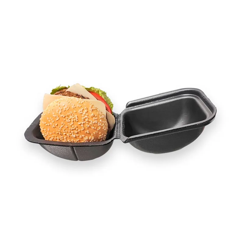 Hamburgueira Redonda de Isopor Preta- 13,5 x 9 x 13,5 cm – 100 Unidades - Image 2
