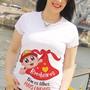 T-Shirt Grávida – Bombeiro a Caminho