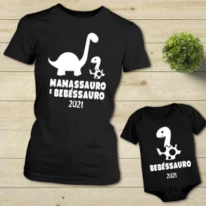 T-Shirt Mamãssauro e Bebéssauro